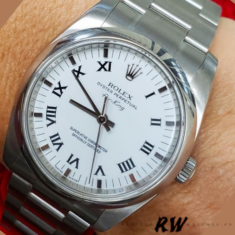 Rolex Oyster Perpetual Air-King 114200 White Dial 34mm Unisex Replica Watch