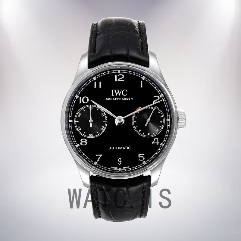 IWC Portuguese Automatic IW500703 Men's 42mm Automatic Black Dial